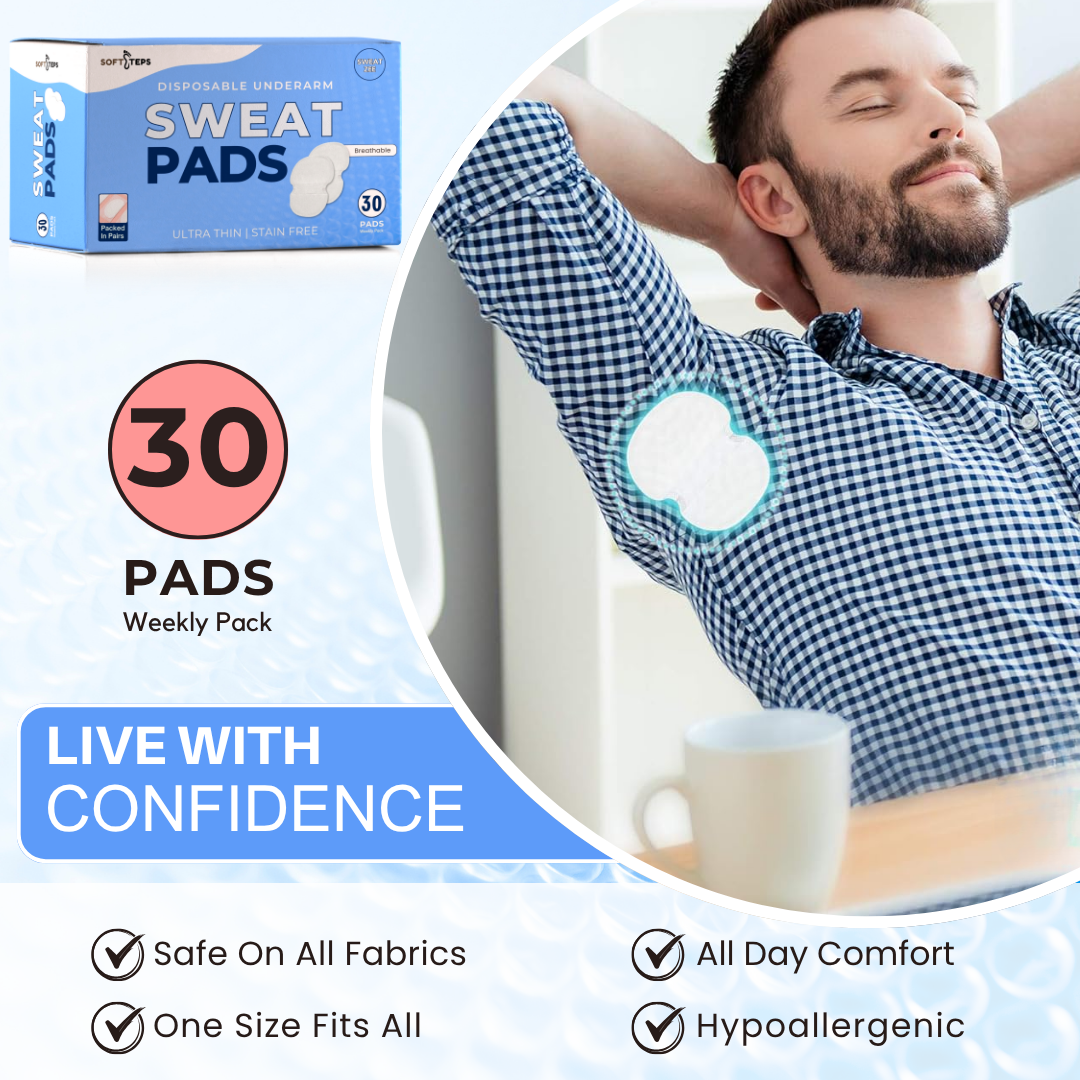 SoftSteps Sweat Pads - Unisex Underarm Pads