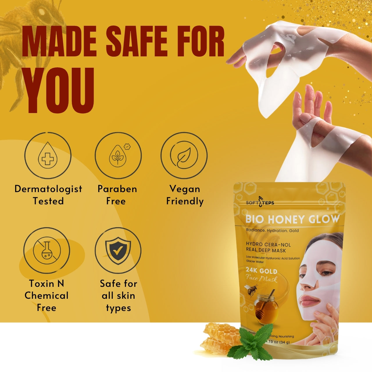 Bio Honey Glow – Royal Treatment for Your Skin (24K GOLD , Bee Venom)