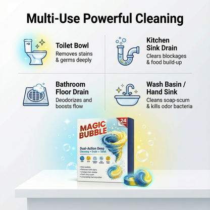 Magic Bubble Cleans while removing blockages